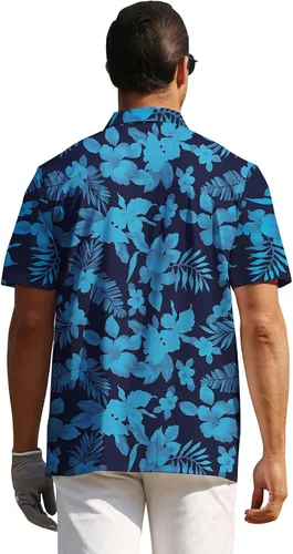 Vista 7 de Hawaiian Polo Shirts for Men, Quick Dry Men's Golf Shirts Short Sleeve Dry Fit Performance Golf Polo for Golf Hiking Horsing