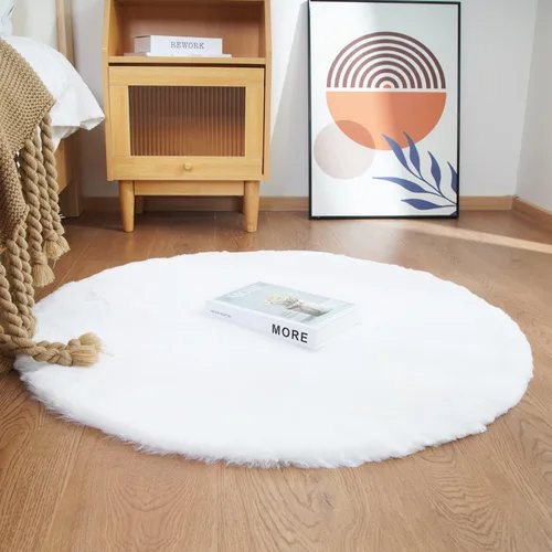 Vista 70 de Ghouse Alfombra ultrasuave de pelo sintético de conejo 2x3, alfombras lavables a máquina para dormitorio, alfombras esponjosas para sala de estar