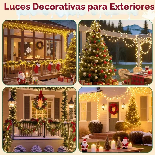 Vista 3 de Hishine Luces de Navidad de 82 pies, 1000 luces LED, cadena de luces para interiores y exteriores, 8 modos, impermeable, enchufable, luz de árbol