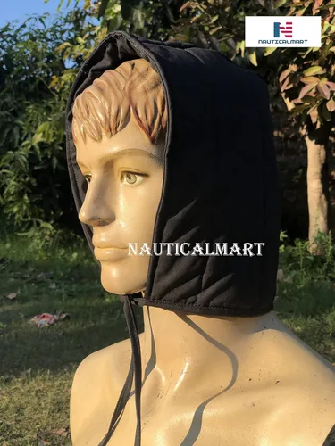 Vista 6 de NauticalMart Gorra de armadura acolchada de algodón medieval renacentista - negro, Negro