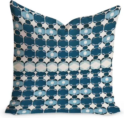 Vista 10 de Cojín de cojín verde salvia con rayas geométricas estilo granja enrejado imperial geométrico verde para sofá, funda de cojín de doble cara, 24 x 24