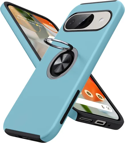 Vista 41 de JAME Funda delgada para Google Pixel 7 Pro, soporte de anillo a prueba de Azul