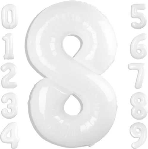 Vista 372 de Globos con números de 40 pulgadas, color negro, para decoraciones de cumpleaños de 10 a 100 años Jumbo 40In & Vibrant Color, With Hanging Holes