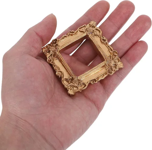 Vista 4 de 10pcs Tiny Golden Vintage Resin Picture Frames for DIY Crafts