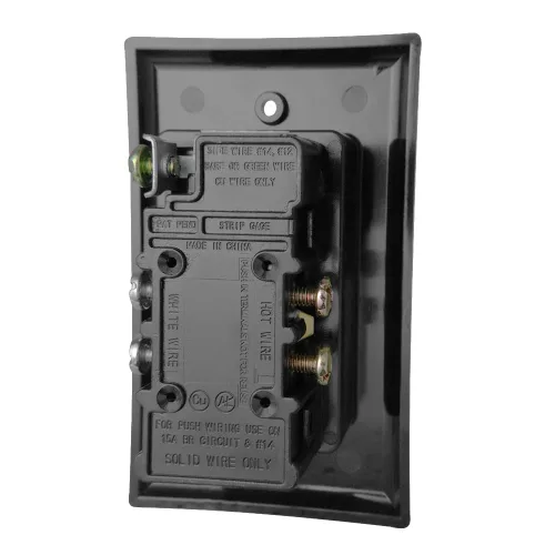 Vista 2 de Construct Pro Single Gang Empotrable Dual Power Resistente a manipulaciones Outlet (negro)
