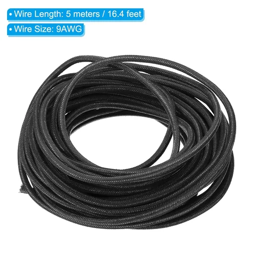 Vista 2 de PATIKIL Cable electrónico 9AWG de 16.4 pies, -30 a 392.0 °F, aislado, resistente a altas temperaturas, cable de silicona flexible eléctrico