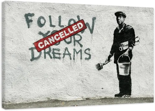 Vista 67 de Arte en lienzo de Banksy para pared, decoración del hogar, lienzo pre-estirado - varios tamaños