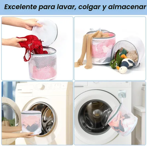 Vista 6 de Vivifying - 2 bolsas de malla en forma de panal para sujetadores, para lavandería, lavadora, lencería, prendas delicadas, calcetines y ropa de bebé