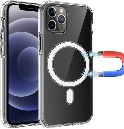 Vista 17 de Funda magnética transparente para iPhone 7 Plus, compatible con MagSafe, protección de grado militar, parte trasera dura resistente al amarillo
