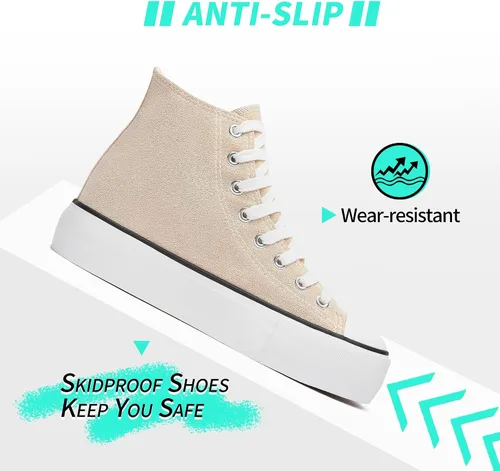 Vista 5 de ALTOCIS Zapatillas altas con purpurina y plataforma media con lentejuelas brillantes para mujer, zapatos para caminar con plataforma brillante