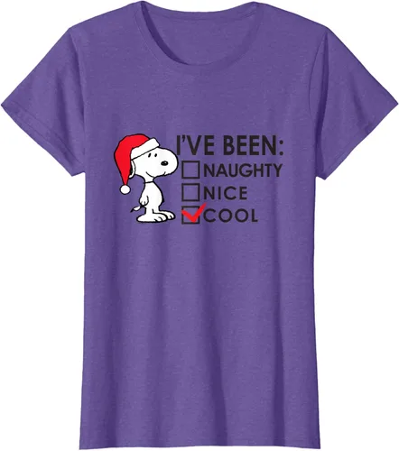 Vista 26 de Peanuts - Camiseta de Navidad fresca de Snoopy, Azul Blanco