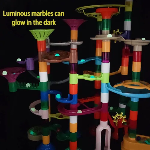 Vista 2 de DSHMIXIA Marble Run para niños de 3-4 y 5-8 años, 150 piezas de juguetes de construcción resistentes, juegos para niños, pista de carreras
