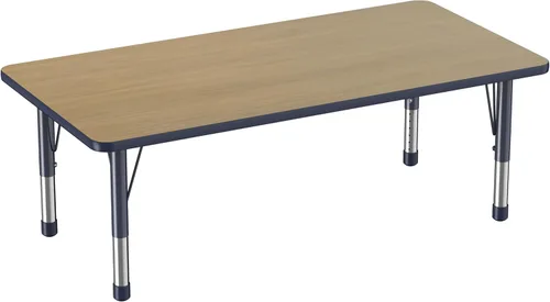 Vista 60 de FDP - Mesa rectangular para actividades escolares y aulas (24 x 36 pulgadas), patas gruesas para niños pequeños, altura ajustable de 15 a 24