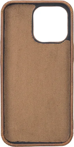 Vista 4 de Bayelon Funda de cuero para iPhone 13 Pro, funda de cuero delgada de grano completo (marrón antiguo)