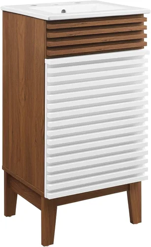 Vista 83 de Modway Render 23.5" tocador de baño en nogal (lavabo no incluido)