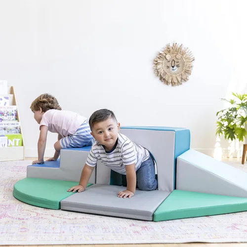 Vista 9 de ECR4Kids SoftZone Lincoln - Escalador de túneles para niños, contemporáneo