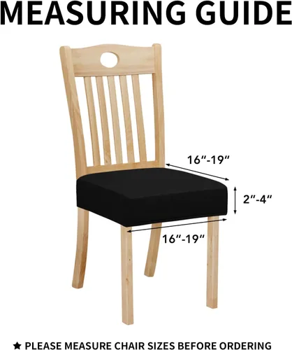 Vista 4 de Easy-Going Fundas de asiento 100% impermeables para sillas de comedor, juego de 2, fundas elásticas para asientos de silla, protector deslizable