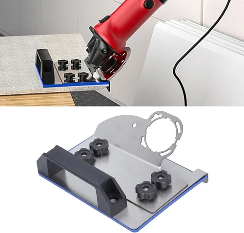 Vista 7 de Herramienta de biselado de azulejos para corte en ángulo de 45 grados, acero inoxidable y plástico, compatibilidad universal con amoladora angular