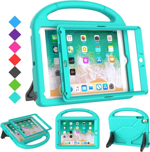 Vista 9 de SUPLIK Funda para niños para iPad 5ª/6ª Generación (9.7 pulgadas, 2017/2018), iPad Air 2/1 & Pro 9.7 con protector de pantalla, cubierta protectora