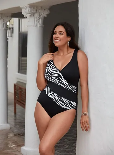 Vista 5 de Longitude Traje de baño de una pieza para mujer, de imitación