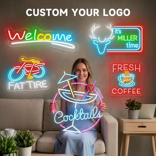 Vista 3 de Letrero de neón personalizado para el hogar, dormitorio, decoración de pared para interiores y exteriores, letreros de luz LED de neón, cumpleaños