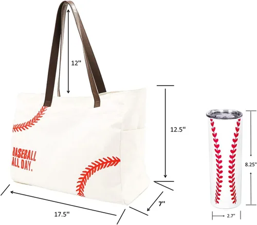 Vista 2 de Bolsa de béisbol y vaso, regalos de béisbol para mujeres, artículos esenciales para madres deportivas (bolsas + taza para beber), accesorios