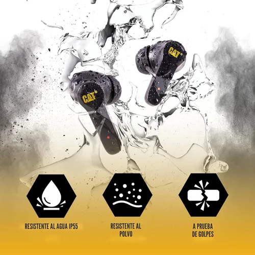 Vista 4 de CAT Auriculares Bluetooth con cancelación de ruido – Auriculares inalámbricos resistentes para trabajo, auriculares de trabajo Bluetooth, a prueba