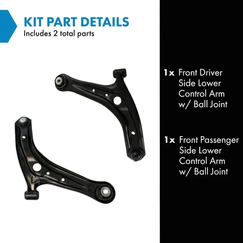 Vista 556 de Conjunto de Brazo de Control Inferior Delantero y Junta Esférica TRQ para Lado del Conductor y del Pasajero 2 Piezas Compatible con Ford Mustang GT