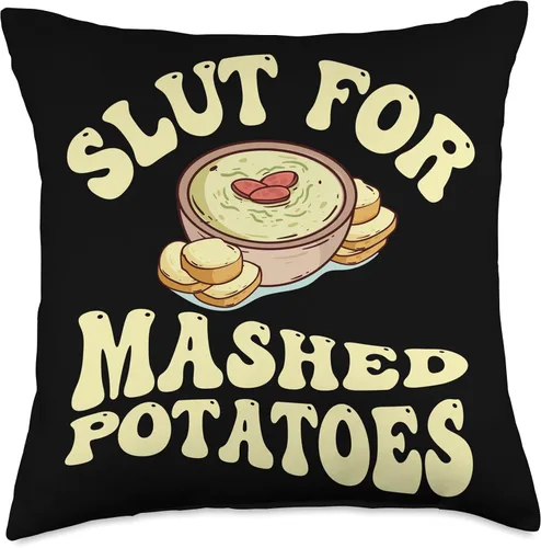 Vista 5 de Slut For Mashed Potatoes Seasoning and Chick Funny Gag Gifts - Almohada de 16 x 16 pulgadas, multicolor