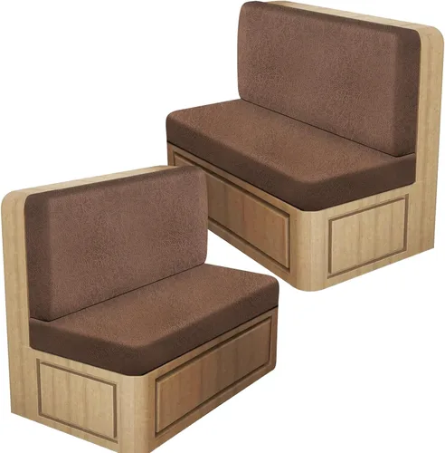 Vista 18 de ANARACHON Fundas de cojín elásticas con aspecto de cuero para caravana, fundas de cojín para asiento de cabina de caravana