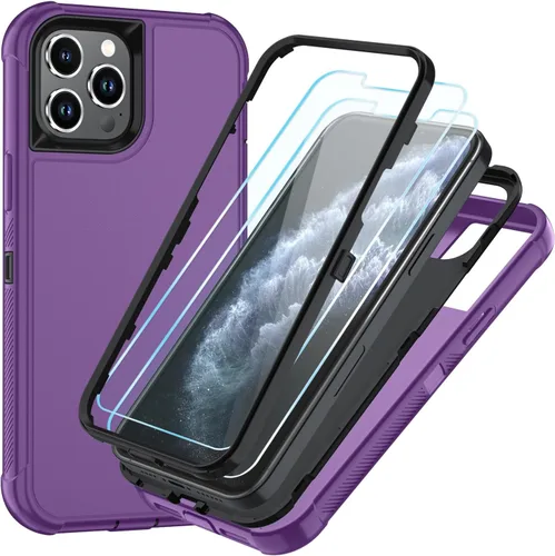 Vista 15 de SunStory Funda compatible con iPhone 11 con protector de pantalla HD, 3 capas de alta resistencia de cuerpo completo, funda protectora híbrida 3