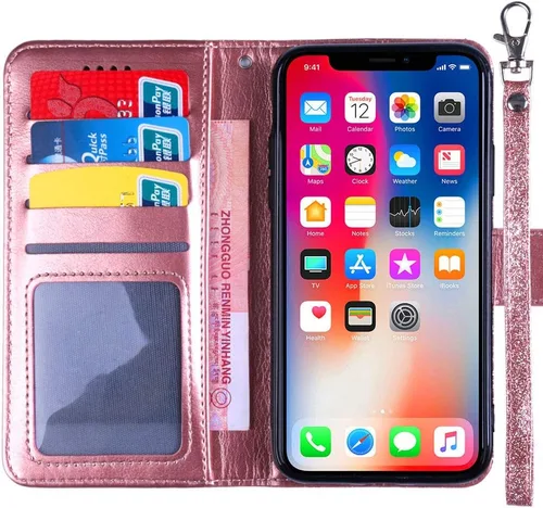 Vista 4 de Funda con purpurina para Oneplus 8 con protector de pantalla de vidrio templado y ranura para tarjetero con función atril de cuerpo completo