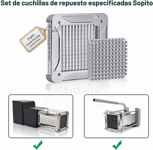 Vista 2 de Sopito - Cortador de papas fritas de repuesto para V6, 1/4 pulgadas