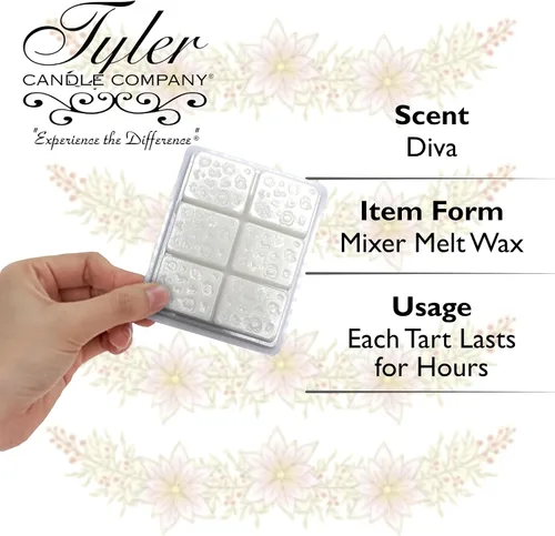 Vista 6 de Tyler - Mezclador de velas para derretir, aroma Diva, juego de 4 tartas de cera perfumada para calentadores de cera