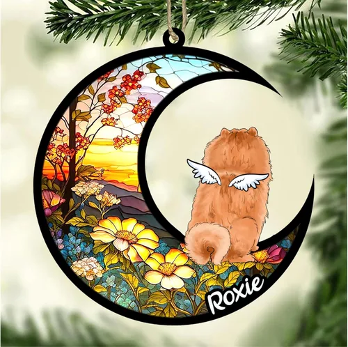 Vista 93 de LOVELYPOD Adorno de Navidad personalizado para perro Basset Hound (marrón) Basset Hound (marrón) adorno para atrapasoles de perro, razas de perros
