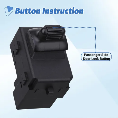Vista 3 de Interruptor de cerradura de puerta de alimentación del lado del pasajero delantero derecho Botón de control Compatible con 2002 2003 2004 2005 2006