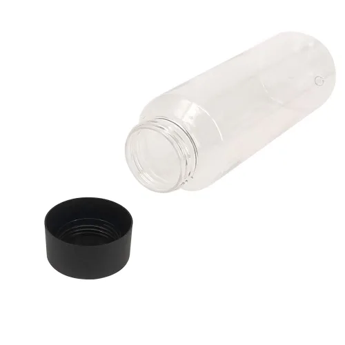 Vista 4 de zmybcpack Paquete de 24 botellas de plástico PET transparente de 10 onzas (10.1 fl oz) con tapas negras, botellas de plástico para batidos ideales
