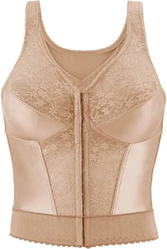 Vista 3 de Exquisite Form 5107565 Fully Slimming Wireless Back & Posture Support Longline Bra with Front Closure & Lace