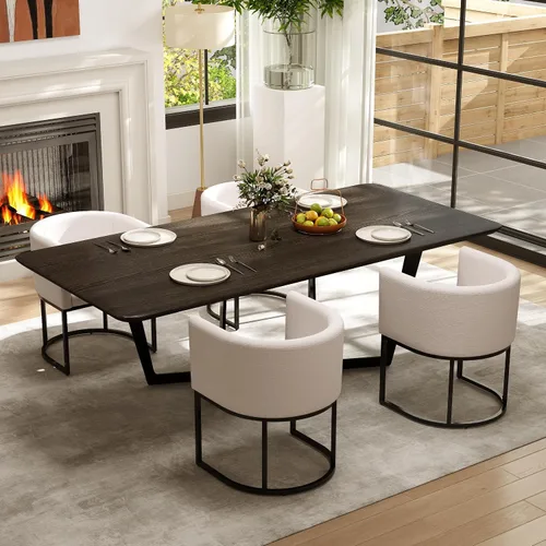 Vista 26 de RIVOVA - Silla tapizada para comedor, silla lateral moderna de barril, sillas tapizadas para comedor, silla cómoda para cocina, silla lateral