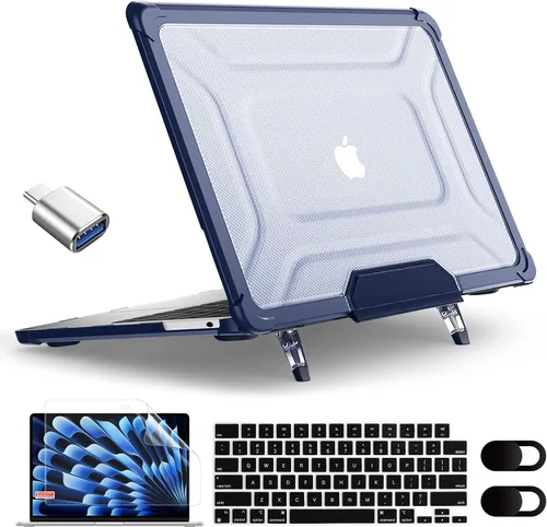 Vista 8 de Funda MEEgoodo para MacBook Air de 15 pulgadas 2025 2024 2023, Funda Compatible con Modelo (A3241/A3114/A2941) con Chip M4/M3/M2, Carcasa Rígida