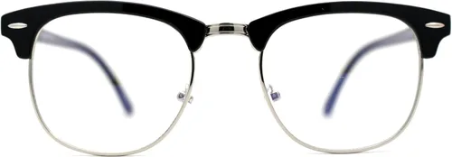 Vista 5 de SA106 Gafas de computadora con bloqueo de luz azul icónicas Brownline de media montura