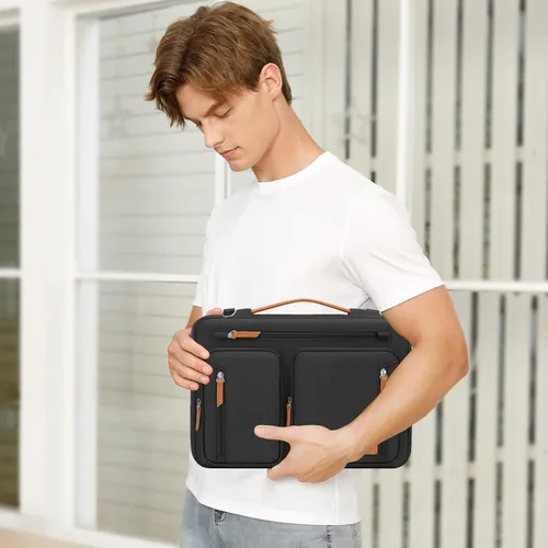 Vista 2 de MOSISO 360 Protective Laptop Bag, Computer Bags, Side Open Messenger Bag with Trolley Sleeve&5 Pockets
