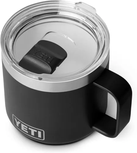Vista 3 de YETI Rambler - Taza apilable con forro de cerámica, de 14 onzas, aislada al vacío, de acero inoxidable con tapa MagSlider, color negro