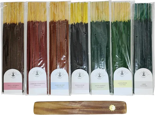 Vista 12 de Hosley Paquete de 480 varillas de incienso surtidas, 12 aromas, incluyendo Nag Champa, lavanda, sangre de dragón, bolsa de agarre, ideal