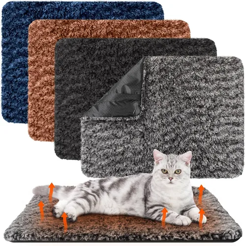 Vista 20 de Drydiet Paquete de 4 Almohadillas Autocalentadoras para Gatos Alfombrilla Térmica Lavable para Perros Sin Hogar Almohadillas Térmicas para Perreras