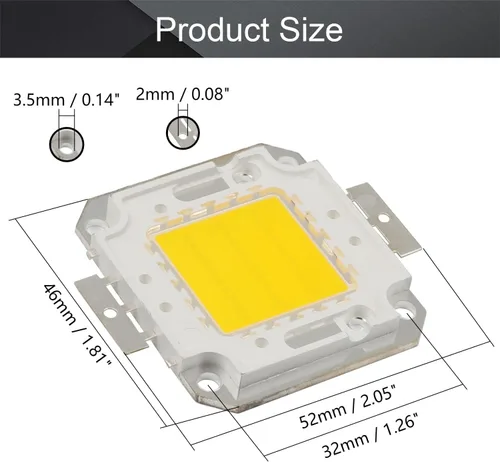 Vista 2 de Othmro 1 unids de alta potencia LED chip 30 W blanco cálido DC 30 V-32 V 30 W Super brillante intensidad SMD COB emisor luz componentes diodo 30 W 1