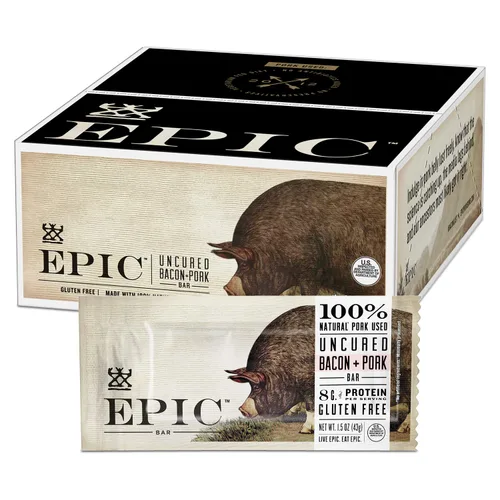 Vista 3 de EPIC Paquete de barras de proteína de tocino sin curar y barras EPIC de bisonte y arándano (12 unidades)