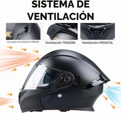 Vista 5 de Casco integral para hombres y mujeres adultos con protector solar ahumado