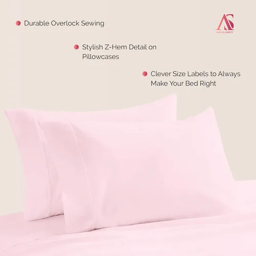 Vista 7 de Juego de 2 fundas de almohada de la serie 1000 de tamaño Blush