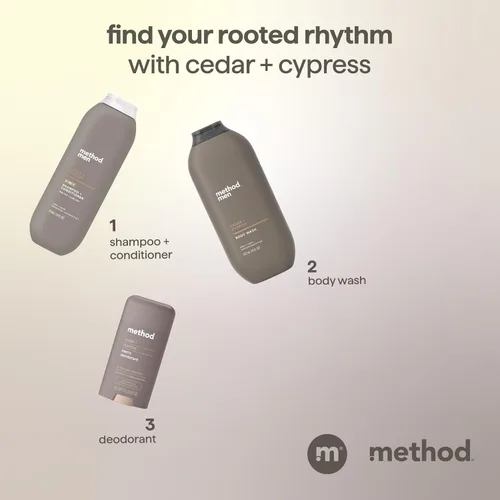 Vista 8 de Method Champú 2 en 1 para hombre + acondicionador, cedro + ciprés, 14 onzas.